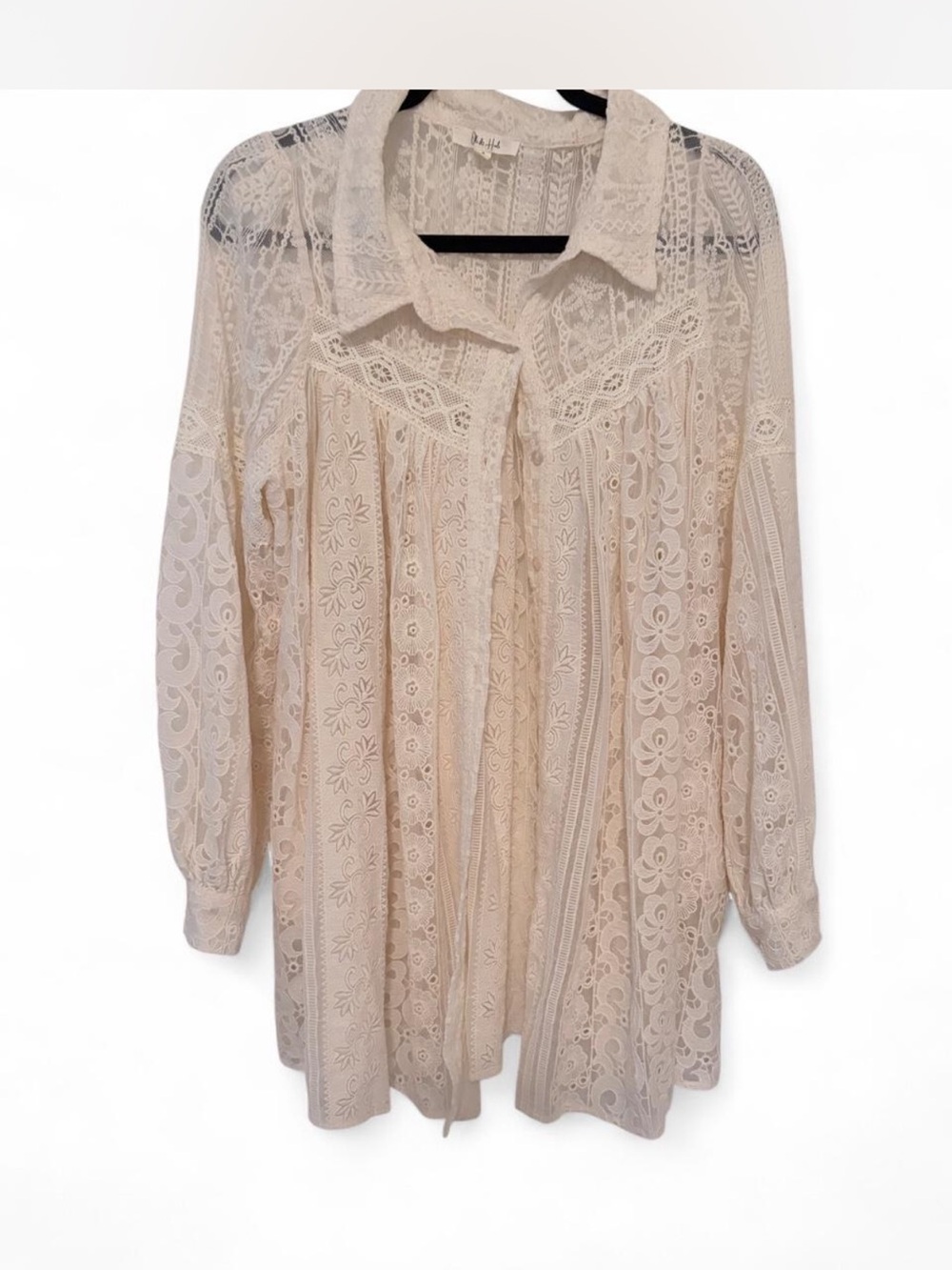 Oli & Hali Cream Lace Tunic Blouse/Shacket